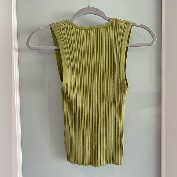 Zara Green Stretch Ribbed Tank - Picture 3 of 3